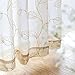 Sheer Curtains Leaf Embroidered Window Curtains for Living Room Bedroom Farmhouse Rustic Curtains Voile Semi Sheer Curtains Window Treatments Curtains 63 inch Long 2 Panels Set Rod Pocket Taupe