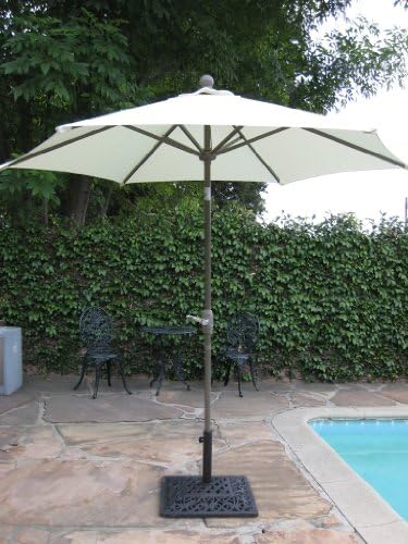 8' Brand New Outdoor Garden Patio Aluminum Crank Tilt Umbrella Beige CBM1290