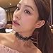 Lisli Fashion Gothic Black White Lace Choker Necklace Bracelet Women Jewelry Set (Black)