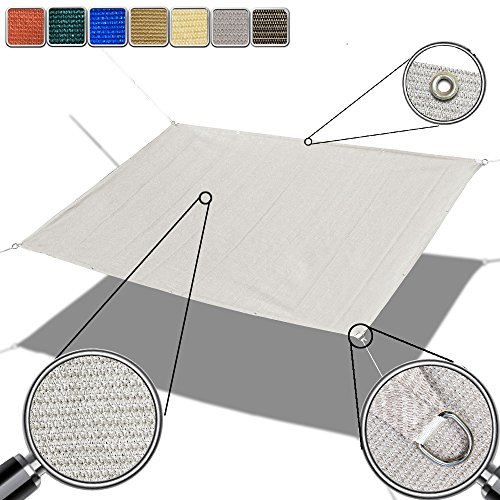 Alion Home Custom Sized Straight Edge Sun Shade Sail with Anti-rust Grommets and Stainless D-rin ...