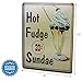 ARTCLUB Hot Fudge Sundae Retro Metal Tin Sign, Antique Plaque Poster Kitchen Home Wall Decor