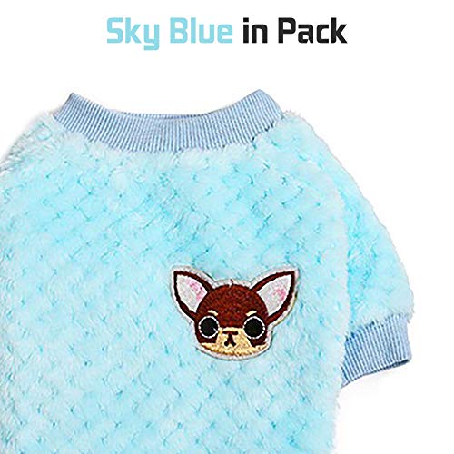 Dog Sweater for Small Medium Large Dog or Cat, Warm Soft Flannel Pet Clothes for Puppy, Small Dogs Girl or Boy, Dog Sweaters Vest Shirt Coat Jacket for Winter Christmas (Medium, Grey+Coffee+Sky Blue)