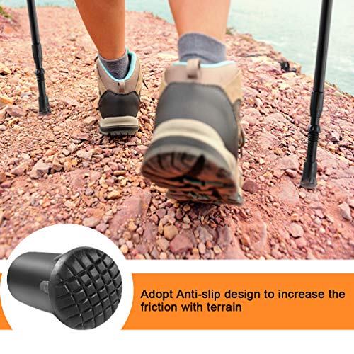 Andake Ultralight Trekking Pole, Aircraft-Grade 7075 Aluminum Anti-Shock Walking Sticks with All Terrain Accessories and Carry Bag, Collapsible for Hiking, Mountaineering, Camping