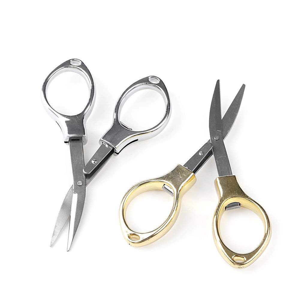 Folding Stainless Steel Scissors Keychain Camping Fishing Scissor Mini