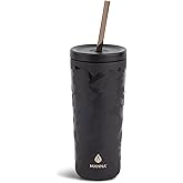 Manna Ranger Double-wall Insulated Stainless Steel Tumbler with Leak-proof Smart Seal Lid and Reusable Tritan Straw - 24 Oz - Black Camo