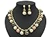 Gems&Silver Romantic Set Pearl Necklace and Earrings 3 Colors 18K Gold Plated with Rhinestones
