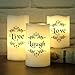 Eldnacele Color Changing Pillar Candles Battery Operated Flickering Flameless Candles Multi Colored with Remote Control Timer - Live, Love, Laugh Candle Gifts Decor (D3 x H4 5
