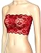Women's Plus Size Floral Lace Unlined Bandeau Tube Tops Stretchy Strapless See Through Bras