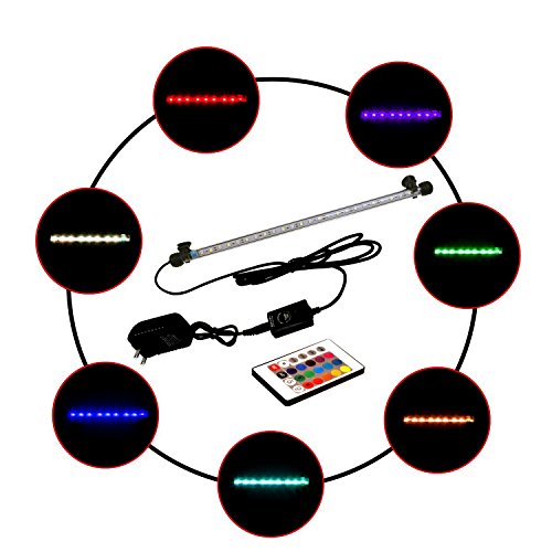 WOOPOWER LED Aquarium Light, Fish Tank Light Underwater Submersible Crystal Glass Gallon Tank Decor Light - Thumbnail 3