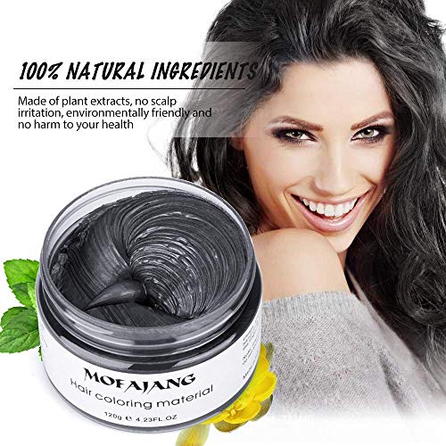 MOFAJANG Unisex Hair Wax Color Dye Styling Cream Mud, Natural Hairstyle Pomade, Washable Temporary,Party Cosplay (Black) - Thumbnail 3