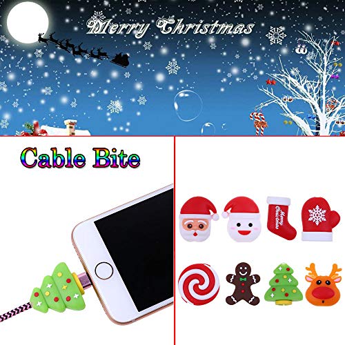 Inverlee Christmas Cable Bite iPhone Cable Cord Cute Animal Cable Protects Saver Phone Accessory (C) - Thumbnail 4