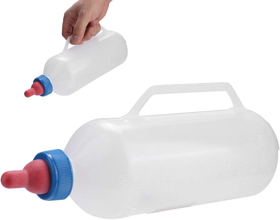 Lamb Feeding Bottle, 1L Small Animal Milk Nipple Bottle with Hand Grip for Feeding Sheep Goat Goat Cattle and Calf