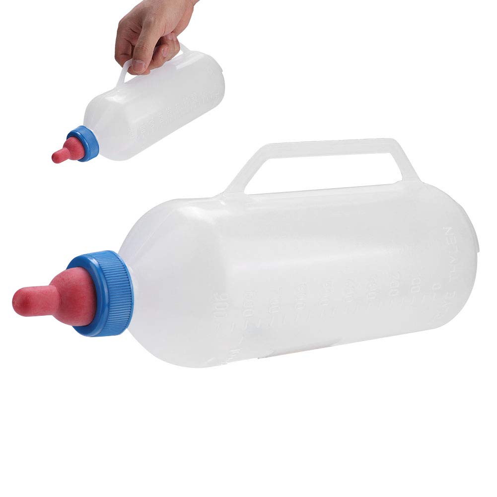 Lamb Feeding Bottle, 1L Small Animal Milk Nipple Bottle with Hand Grip for Feeding Sheep Goat Goat Cattle and Calf