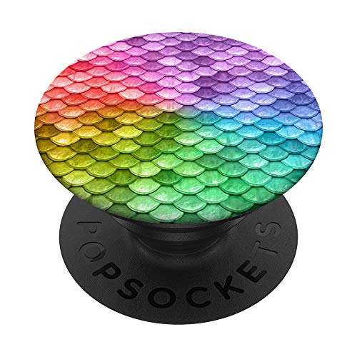 Mermaid Scale Rainbow Dragon Scale PopSockets PopGrip: Swappable Grip for Phone…