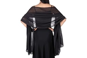 Ladiery Chiffon Shawl Wraps for Women Evening Dresses, Elegant Soft Sheer Shawls for formal dressy Bride Wedding