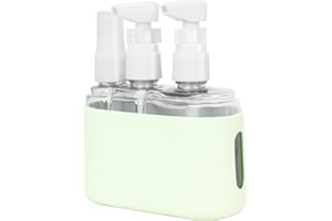 Songaa Travel Bottles Leak Proof, 3 in 1 Travel Containers for Toiletries, Refillable Plastic Bottles with Lid, Travel Accessories Shampoo Conditioner Bottles Green