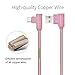USB Type C Cable, CTREEY 90 Degree 3 Pack 3ft 6ft 10ft Nylon Braided Long Cord USB Type A to C Charger for Macbook, LG G6 V20 G5,Google Pixel, Nexus 6P, Nintendo Switch, Samsung Galaxy S8+ (Rose Gold)