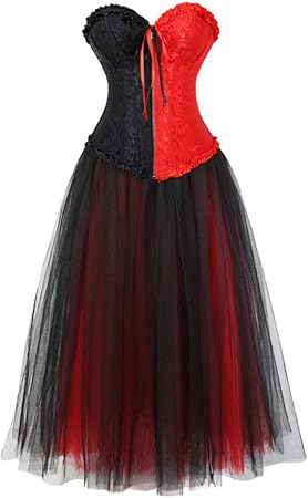 red and black corset dress