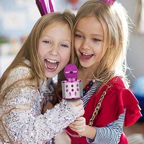 LET'S GO! Popular Toys for 4-12 Year Old Girls, DIMY Wireless Karaoke Microphone with Bluetooth Speaker Karaoke Microphone for Kids Top for Girls Age 4-12 Games Girls Age 4-12 Purple DMHK20 - Thumbnail 2
