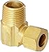 Anderson Metals - 50069-0606 50069 Brass Compression Tube Fitting, 90 Degree Elbow, 3/8