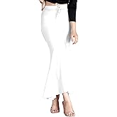 Chandrakala Cotton Saree Shapewear for Women Seamless Stretchable Mermaid Sari Shaper Petticoat Girls Ivory White,X-Large (S117WHI5)