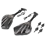 GZYF Motorcycle Universal 10MM LED Turn Signal Skull Skeleton Hand Rearview Mirrors