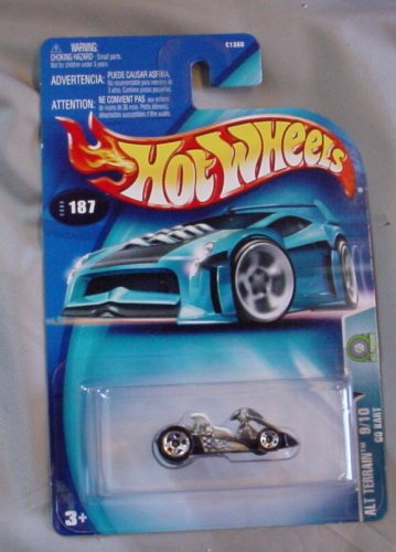 Hot Wheels 2003 Alt Terrain Go Kart 9/10 #187 BLACK 1:64 Scale