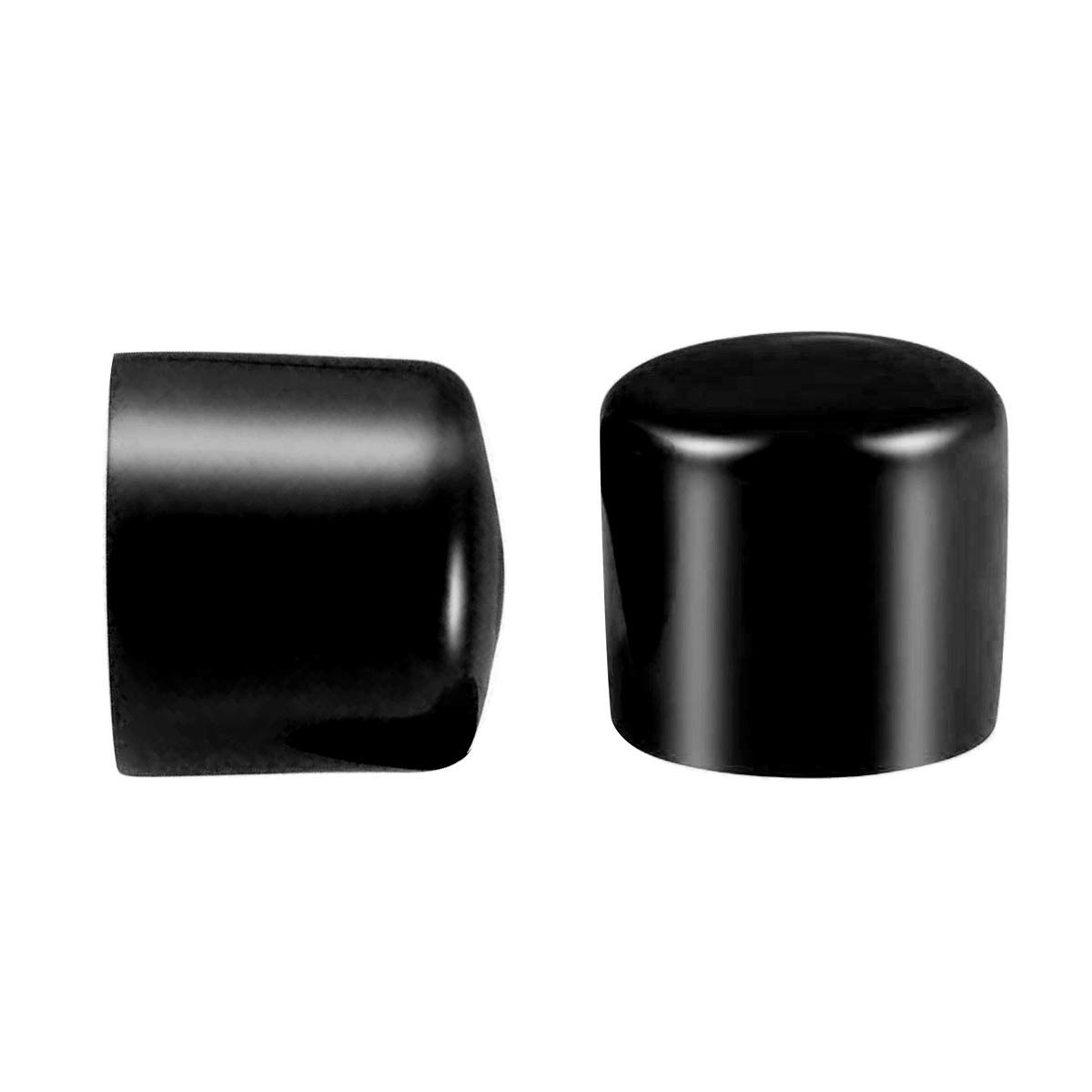 100 Pcs Screw Thread Protectors, PVC Rubber Round Tube Bolt Cap Plastic End Cap Cover Thread Protectors Black, Inner Dia 32mm — image 1