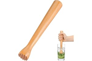 BESTYASH Wooden Mojito Cocktail Muddler, 9.84 Inch Ice Crusher Juice Mints Press Sturdy Swizzle Stick Practical Cocktail Mixe