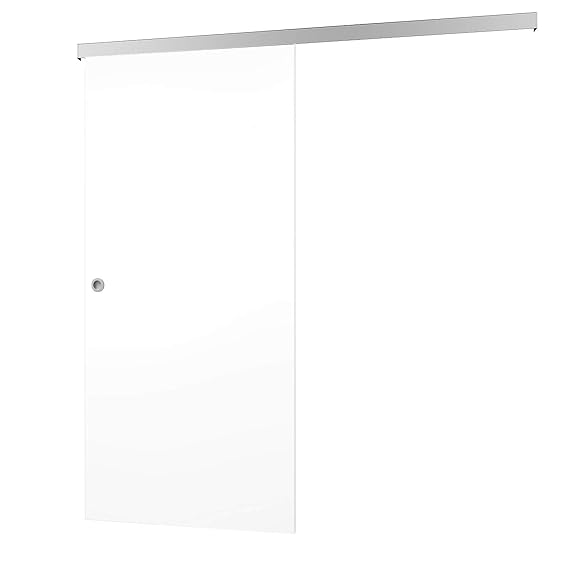 inova Holz-Schiebetür 755 x 2035 mm weiß Alu Komplettset mit Lauf-Schiene und Griffmuschel inkl. Softclose