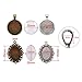 eBoot 12 Pieces Oval Pendant Trays and 12 Pieces Round Bezels with 24 Pieces Glass Dome Tiles Clear Cameo, 48 Pieces
