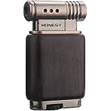 Pipe Lighter Soft Flame Refillable Gas Wooden Case Fire Starter Cigarette Candle Lighter for Men Women Gift