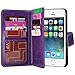 iPhone 5S Case, iPhone SE Case, BENTOBEN Wallet PU Leather Protective Magnetic Folio Flip Cover Credit Card Slots Cash Holder Wrist Strap Case for Apple iPhone 5 5S SE, Purple