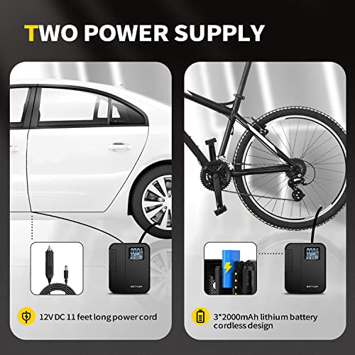 SEYVUM Tire Inflator Portable Air Compressor, [Cordless & 150PSI Fast