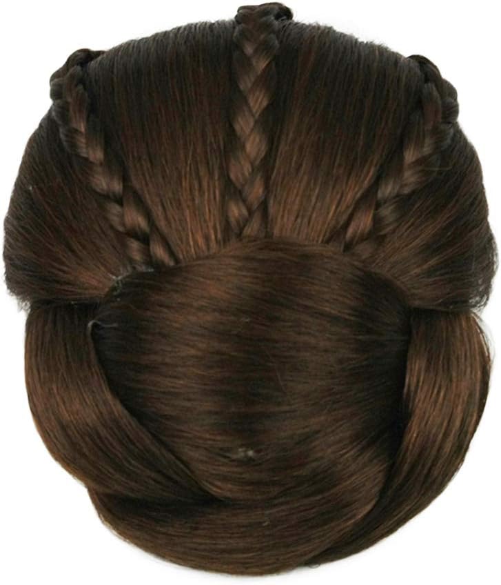 USIX Braided Bun Hair Piece Elegant Updo Braided Hair Bun Braided Chignon Hairpiece with Built-in Combs for Women Girls Party Wedding Hairdos Dancing Costume Hair Accessory (2009)