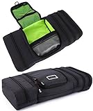 Pro Packing Cubes Travel Toiletry Bag - Packs Flat To Save Space - Waterproof Hanging Toiletries Kit For Men and Women (Large, Graphite-Lime)