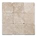 Durango Cream (Paredon) Travertine 4 X 4 Field Tile, Tumbled - 4-pcs. Sample Set