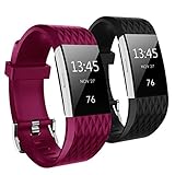 Hanlesi Band for Fitbit Charge 2 , Diamond-shaped texture Soft Silicone Replacement Sport Strap Band for Fitbit Charge2 Fitness Wristband for Girls Boy Men Women