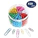 Paper Clips, OUHL 450 Pieces Colored Paperclips, Medium 28mm and Jumbo Sizes 50mm, 6 Assorted Colors Office Clips for School Personal Document Organizing Professional Work
