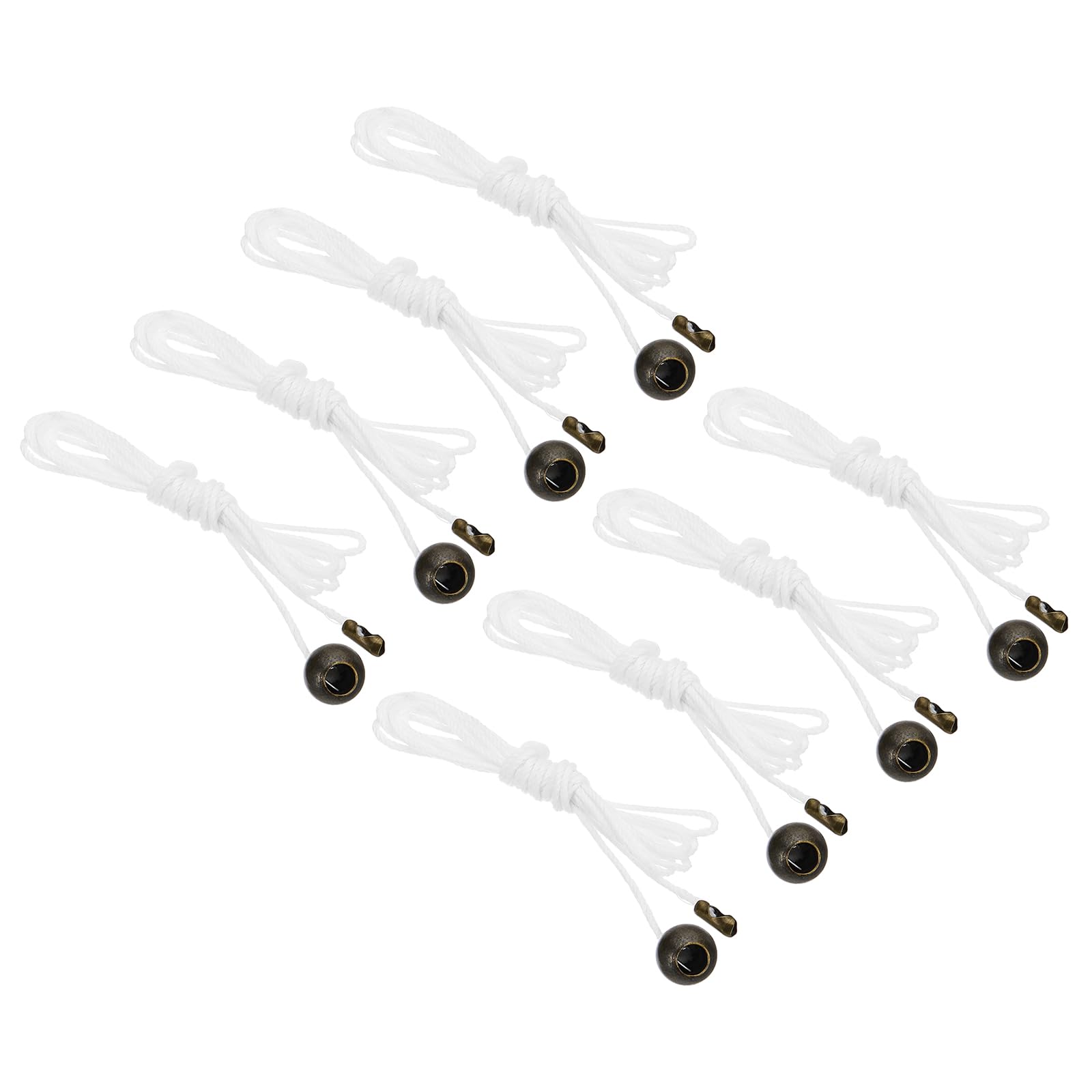 PATIKIL 1.5M 4.9ft Ceiling Pull Chain, 8 Pcs Pulls String Extender with Ball Pendant for Fan Light Chandelier Table Lamp Pulling Switch, Bronze