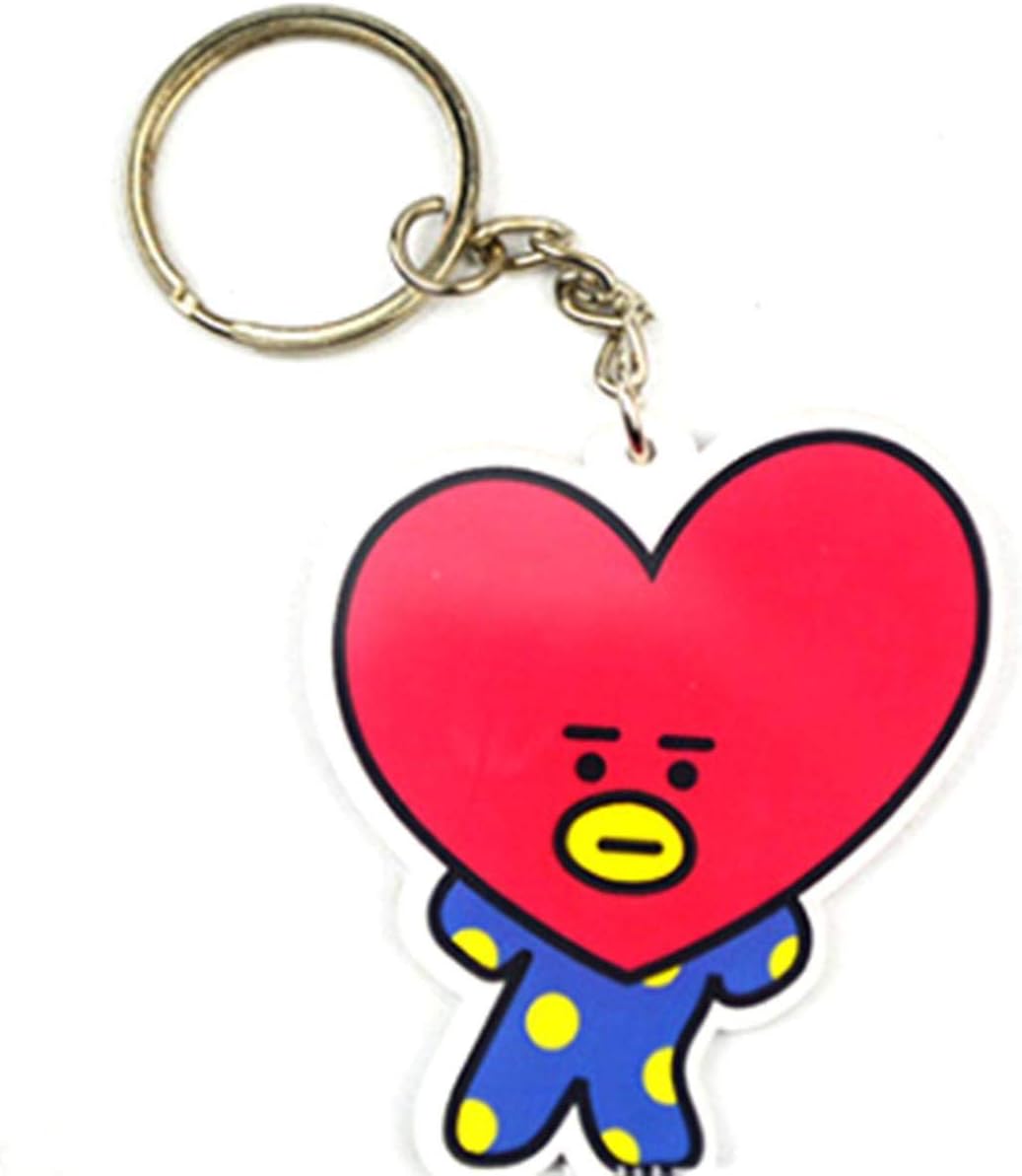 FUdeza BTS KeychainKpop BTS Bangtan Boys Cartoon Keychain Bag Pendant Keyring JIMIN JUNKOOK SUGA Plush Doll Key Ring(None jin)
