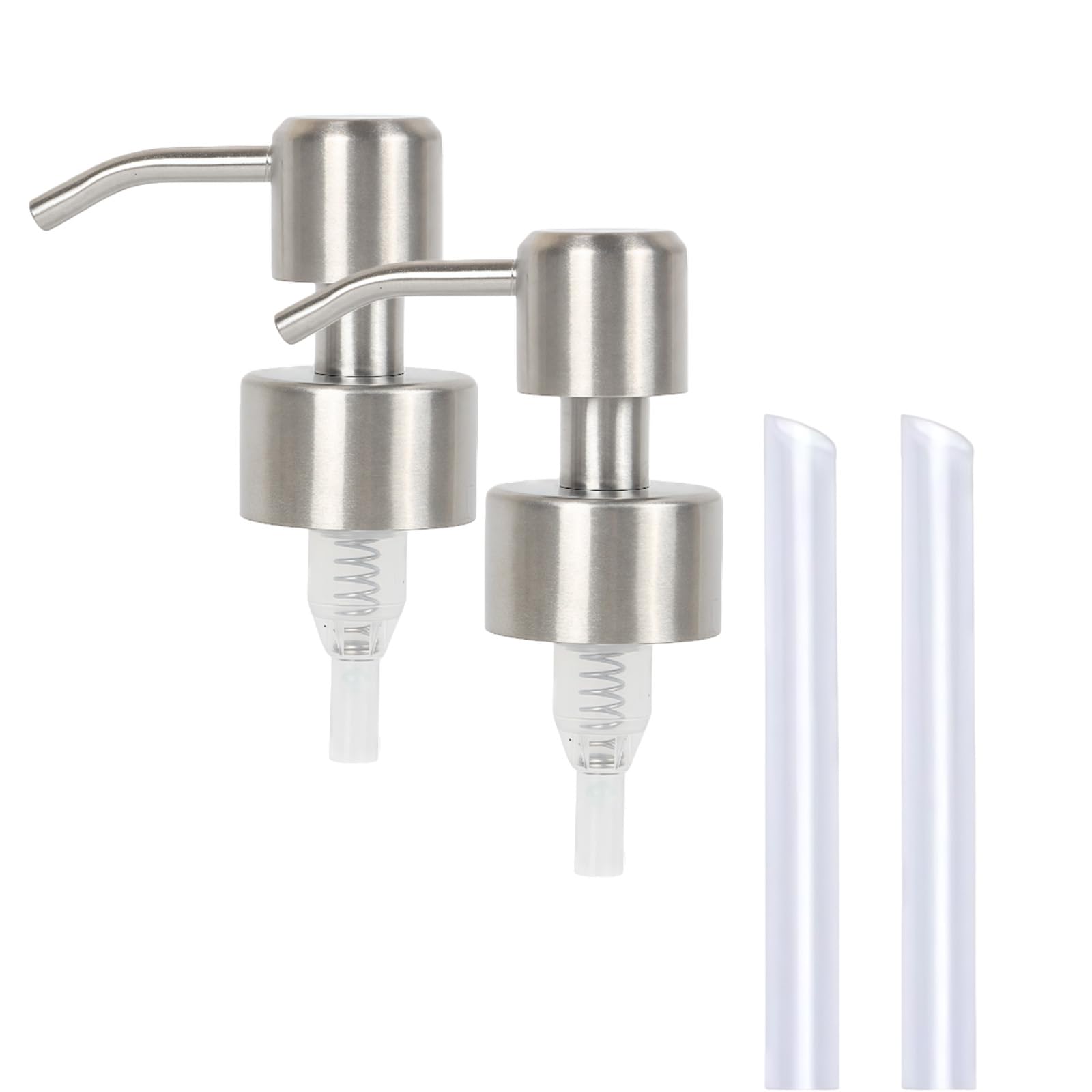 2Pcs Stainless Steel Soap Dispenser Pump Head Soap Dispensers Pump Replacement Hand Wash Dispenser Pump Head for Standard Neck Size 28/400 (26 mm - 28mm)