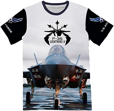 NIWAHO Personalized USAF Air Force Fighter F-35 Lightning II T-Shirt for Mens 3D Allover Printed Military Tees