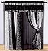 Chezmoi Collection Black and White Micro Fur Zebra with Giraffe Design Window Curtain/Drape Set, with Sheer Backing