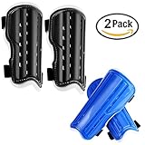 Youth Child Soccer Shin Pad, 2 Pair Soccer Shin Guards Perforated Breathable Leg Protective Gear Protector Board Perfect Fit for 5-12 Years Teenagers, Old Kids, Boys, Girls Football Games