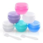 Cosywell Small Travel Containers Plastic 6 Pieces Travel Jars for Creams | TSA Approved, Refillable Cosmetic Containers, Leak-proof, Travel Size Containers with Lid, for Lotion, Makeup Cosmetics