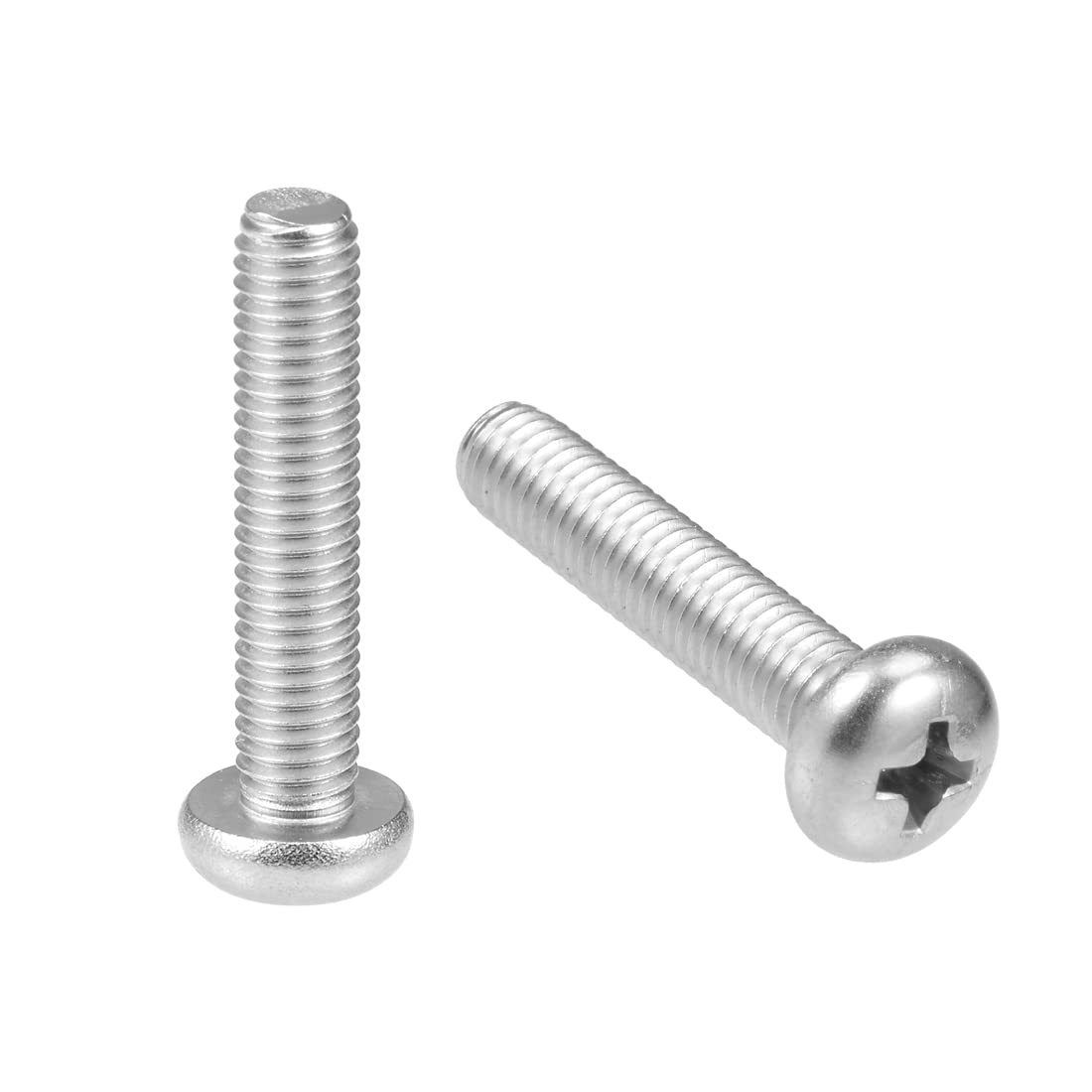 sourcing map M5x25mm Machine Screws Phillips Cross Pan Head Screw 304 Stainless Steel Fasteners Bolts 20Pcs — image 1
