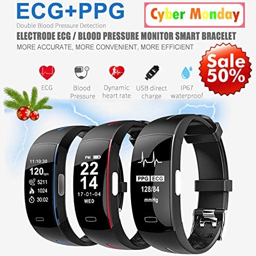 TSANGLIGHT Fitness Sport Tracker Smart Bracelet, Nordic 52832 PPG+ECG Heart Rate Blood Pressure Sleep Monitor Smart Watch Male Female Activity Tracker Waterproof Smart Band for Android iOS Phone