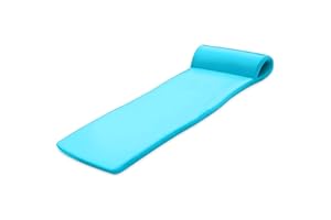 TRC Recreation Sunsation Vinyl Coated Foam Swimming Pool Float Mat Adult Lounger with Built-in Roll Pillow