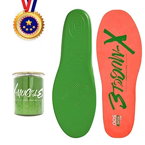 X-MUSCLE Shoe Insoles for Men and Women All-Round Shock Absorption Sport Insoles Best Anti-Impact Shoe Inserts Relieve Plantar Fasciitis Foot Pain Biodegradable